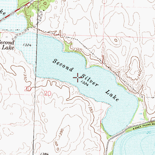 Topographic Map of Second Silver Lake, MN
