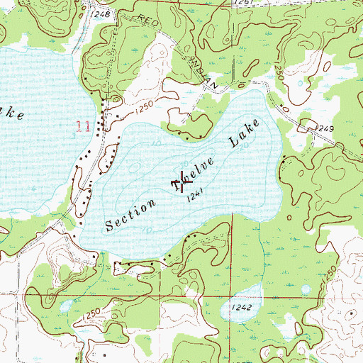 Topographic Map of Section Twelve Lake, MN