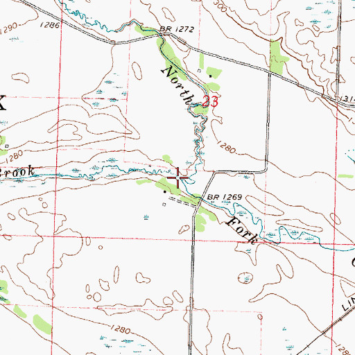 Topographic Map of Sedan Brook, MN