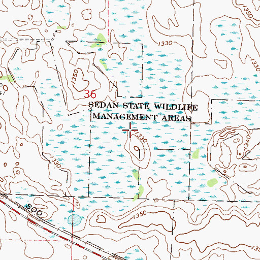 Topographic Map of Sedan State Wildlife Management Areas, MN