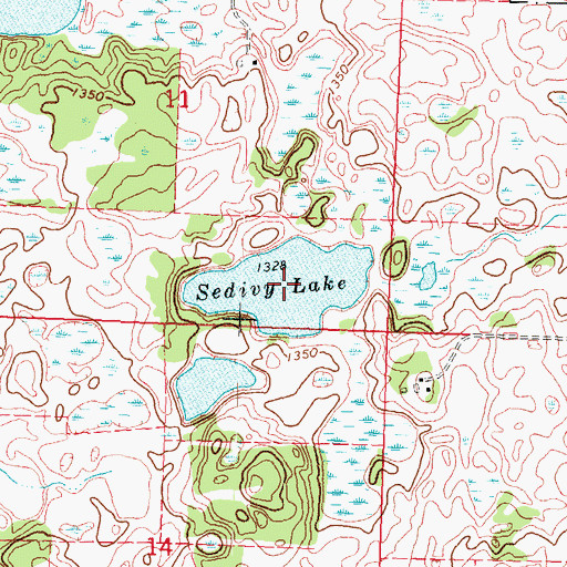 Topographic Map of Sedivy Lake, MN