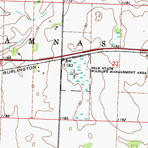 Topographic Map of Selk State Wildlife Management Area, MN