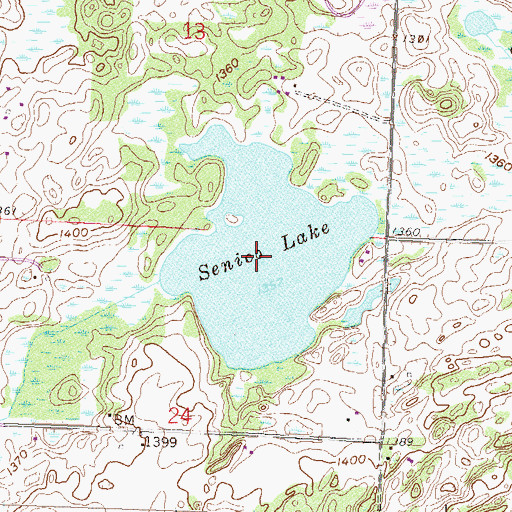 Topographic Map of Senico Lake, MN