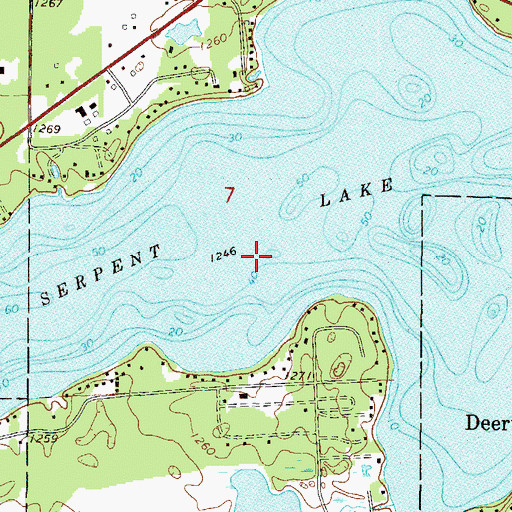 Topographic Map of Serpent Lake, MN