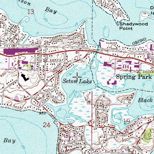 Topographic Map of Seton Lake, MN