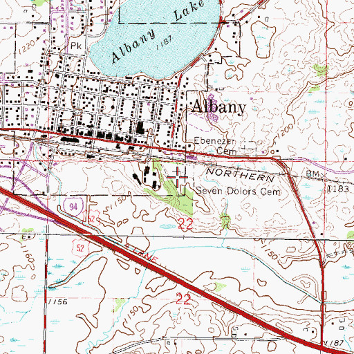 Topographic Map of Seven Dolors Cemetery, MN