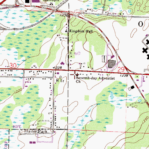 Topographic Map of Seventh Day Adventist Church, MN