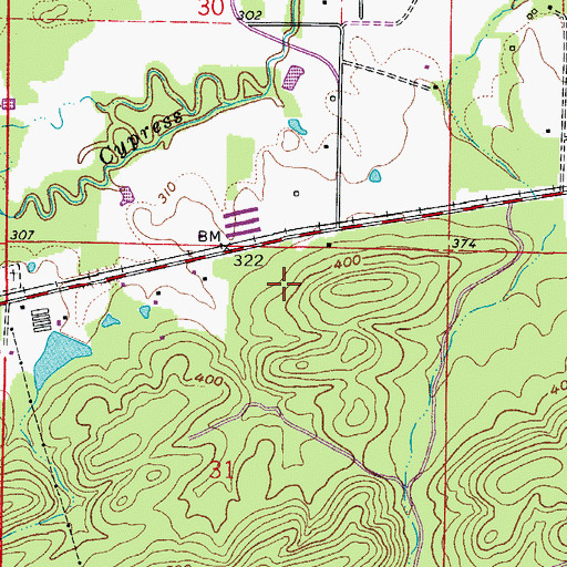 Topographic Map of Township of Belle View (historical), AR