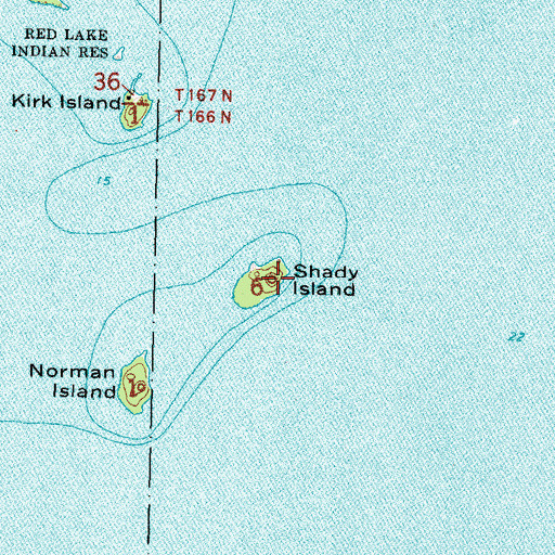 Topographic Map of Shady Island, MN