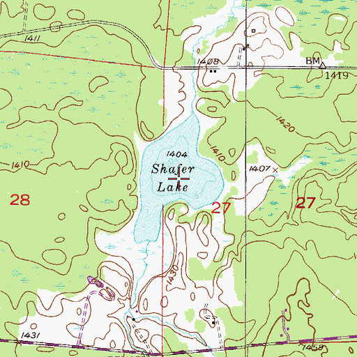 Topographic Map of Shafer Lake, MN