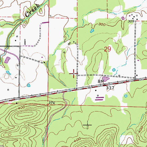 Topographic Map of Bellevue School (historical), AR