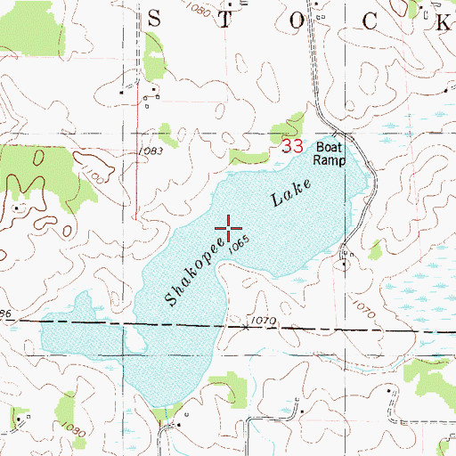 Topographic Map of Shakopee Lake, MN