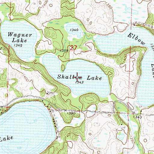 Topographic Map of Shallow Lake, MN