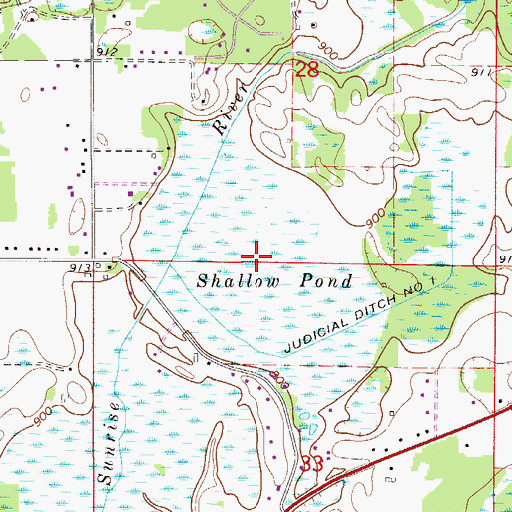 Topographic Map of Shallow Pond, MN