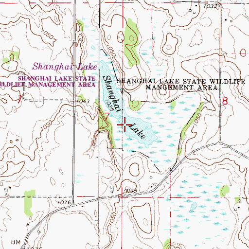 Topographic Map of Shanghai Lake, MN