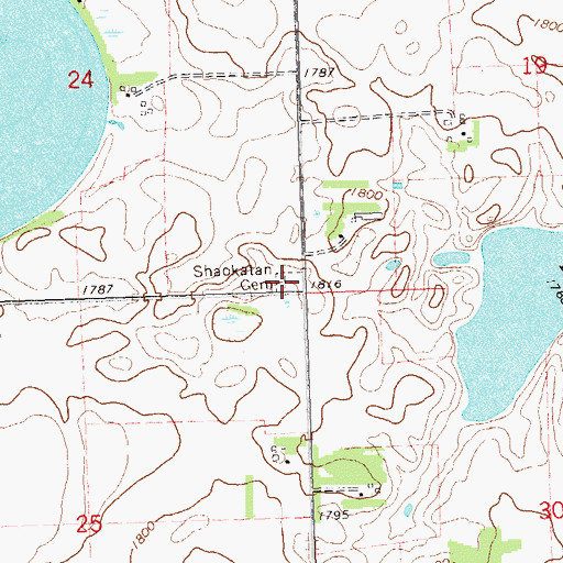 Topographic Map of Shaokatan Cemetery, MN
