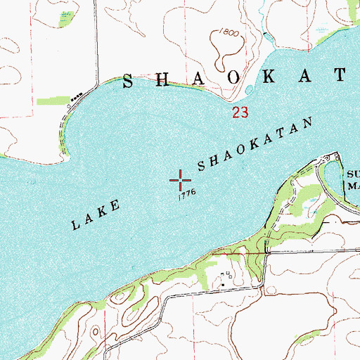 Topographic Map of Lake Shaokatan, MN