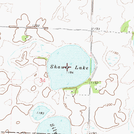 Topographic Map of Shauer Lake, MN