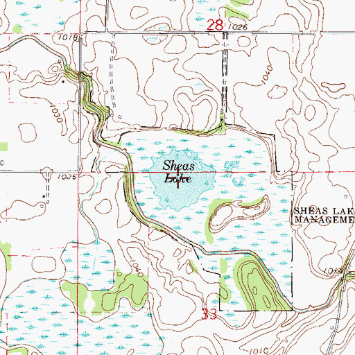 Topographic Map of Sheas Lake, MN
