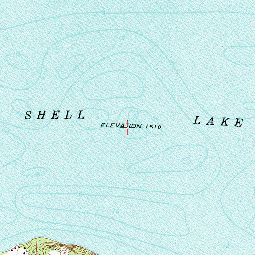 Topographic Map of Shell Lake, MN