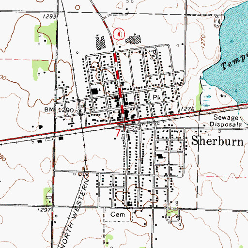 Topographic Map of Sherburn, MN