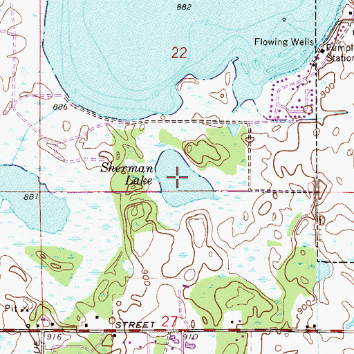 Topographic Map of Sherman Lake, MN