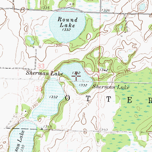 Topographic Map of Sherman Lake, MN