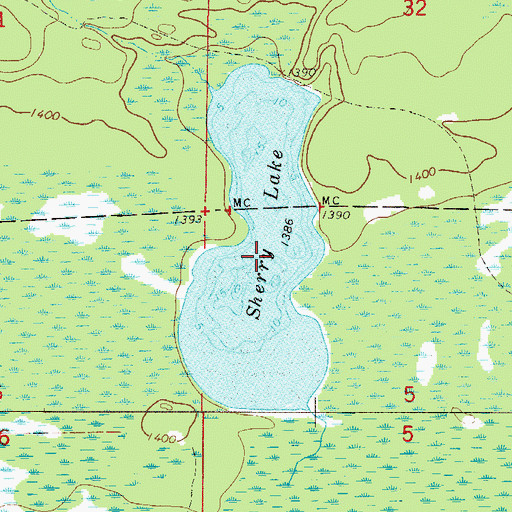 Topographic Map of Sherry Lake, MN