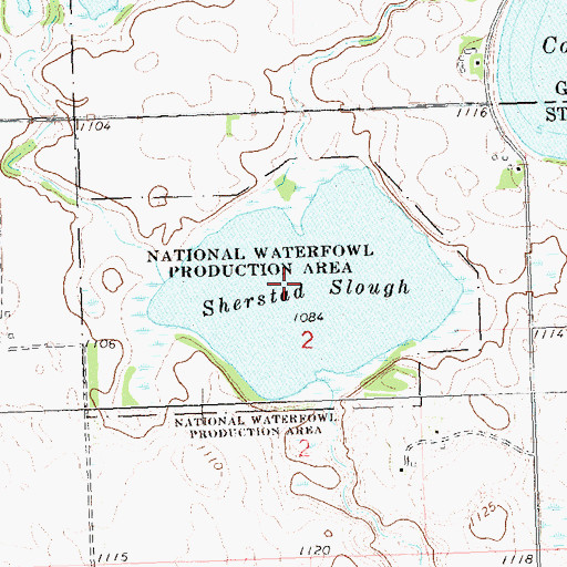 Topographic Map of Sherstad Slough, MN