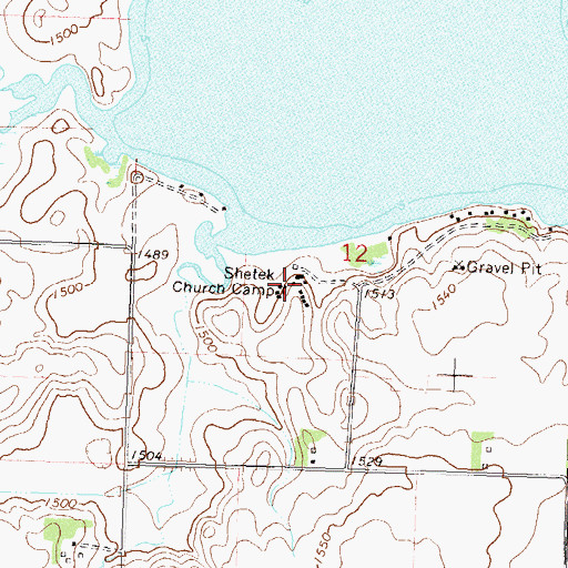 Topographic Map of Shetek Church Camp, MN