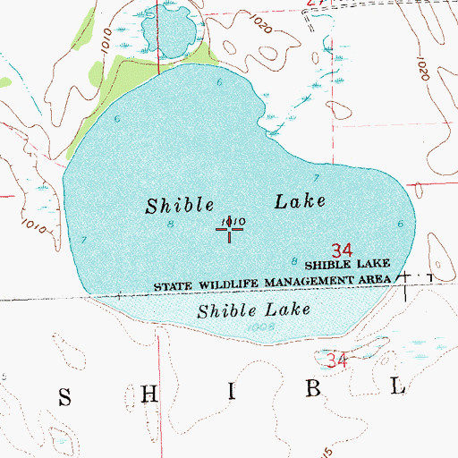 Topographic Map of Shible Lake, MN