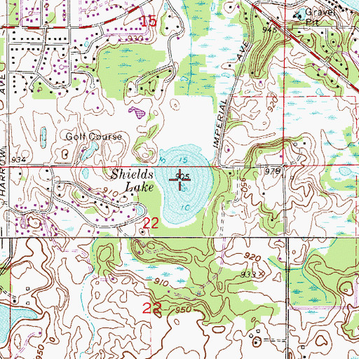 Topographic Map of Shields Lake, MN