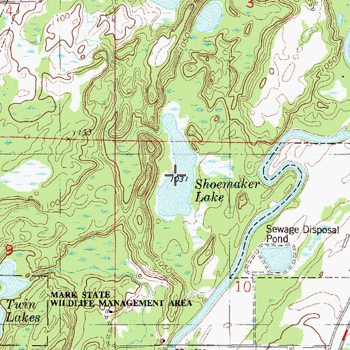 Topographic Map of Shoemaker Lake, MN