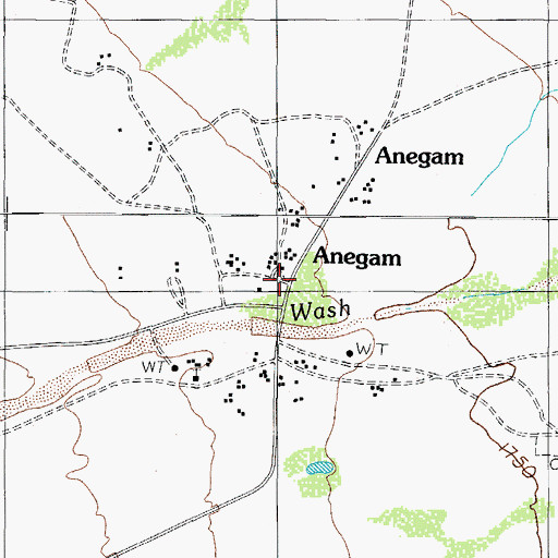 Topographic Map of Anegam, AZ