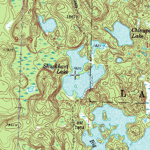 Topographic Map of Shuckhart Lake, MN