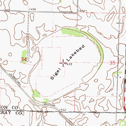 Topographic Map of Sigel Lakebed, MN