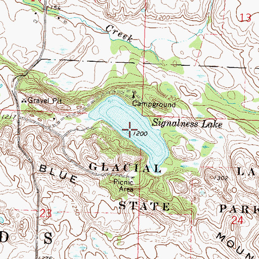Topographic Map of Signalness Lake, MN