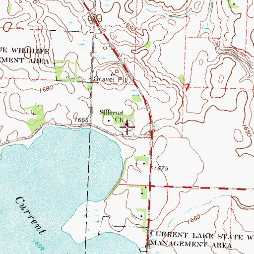 Topographic Map of Sillerud Church, MN