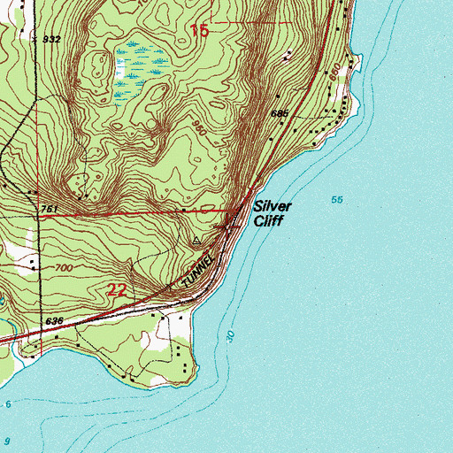 Topographic Map of Silver Cliff, MN