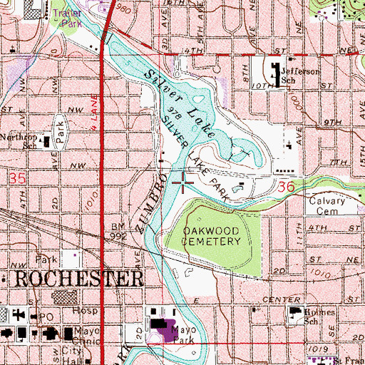 Topographic Map of Silver Creek, MN