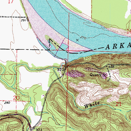 Topographic Map of Cypress Creek Park, AR