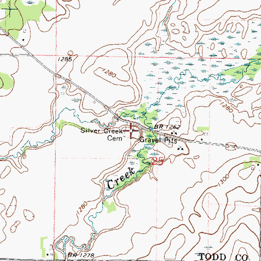 Topographic Map of Silver Creek Cemetery, MN
