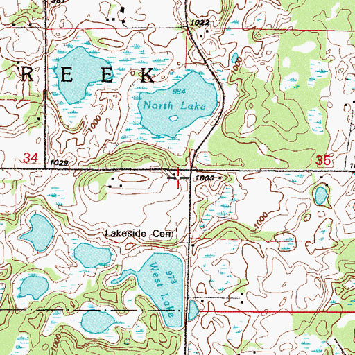 Topographic Map of Silver Creek Church, MN