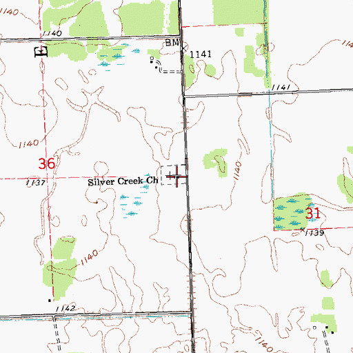 Topographic Map of Silver Creek Church, MN