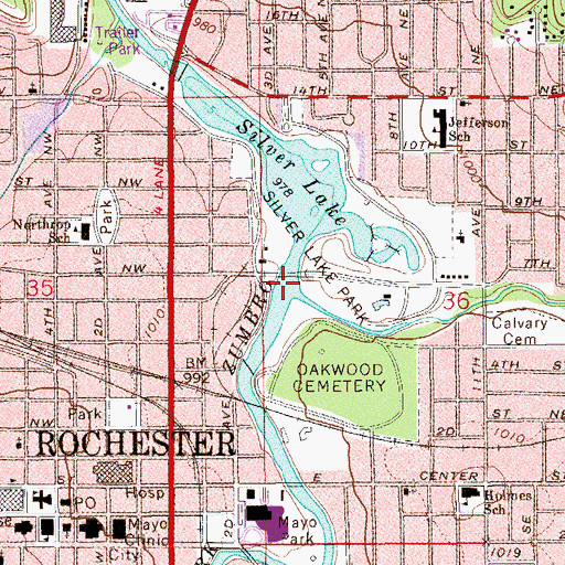 Topographic Map of Silver Lake, MN