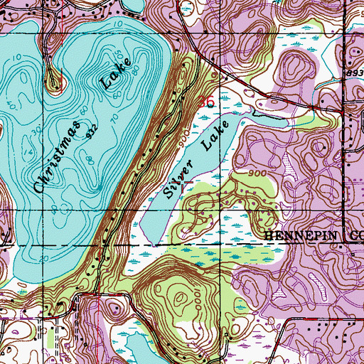 Topographic Map of Silver Lake, MN