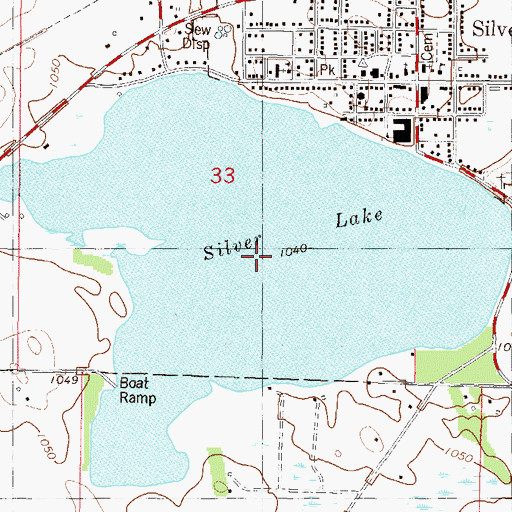 Topographic Map of Silver Lake, MN