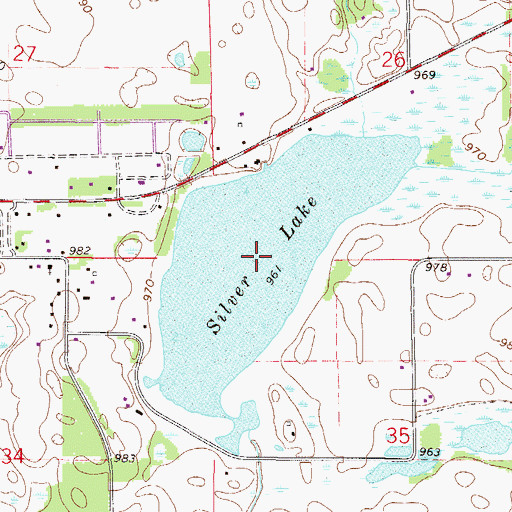Topographic Map of Silver Lake, MN