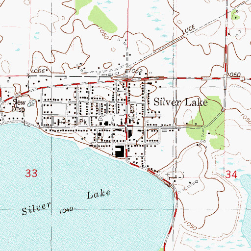 Topographic Map of Silver Lake, MN