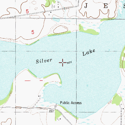 Topographic Map of Silver Lake, MN